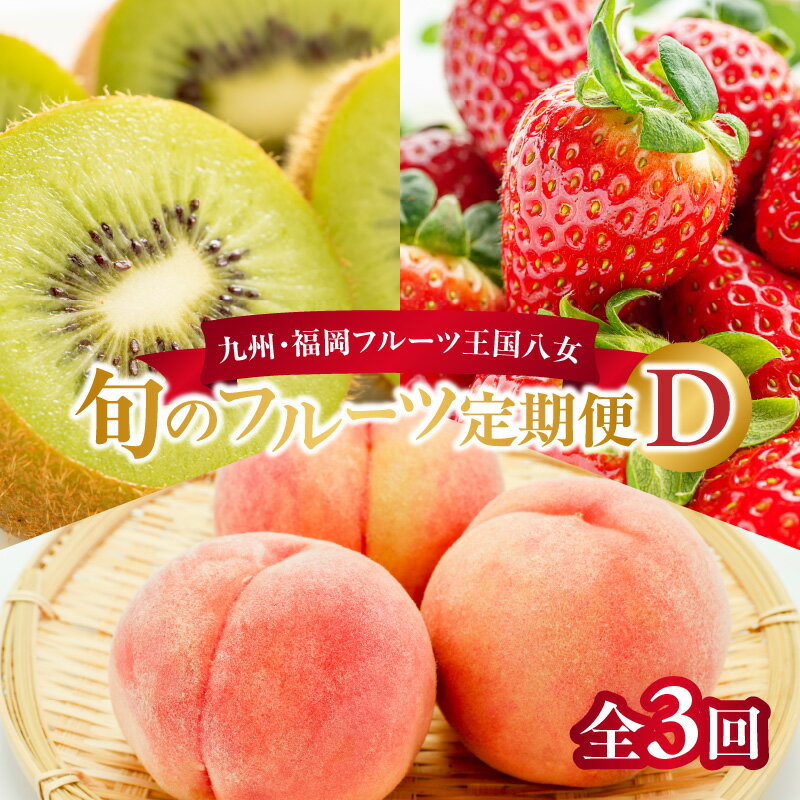 【ふるさと納税】九州・福岡フルーツ王国八女　旬のフルーツ定期便【全3回】 D｜＜配送不可：北海道・沖縄・離島＞ あまおう キウイ もも いちご キウイフルーツ 桃 果物