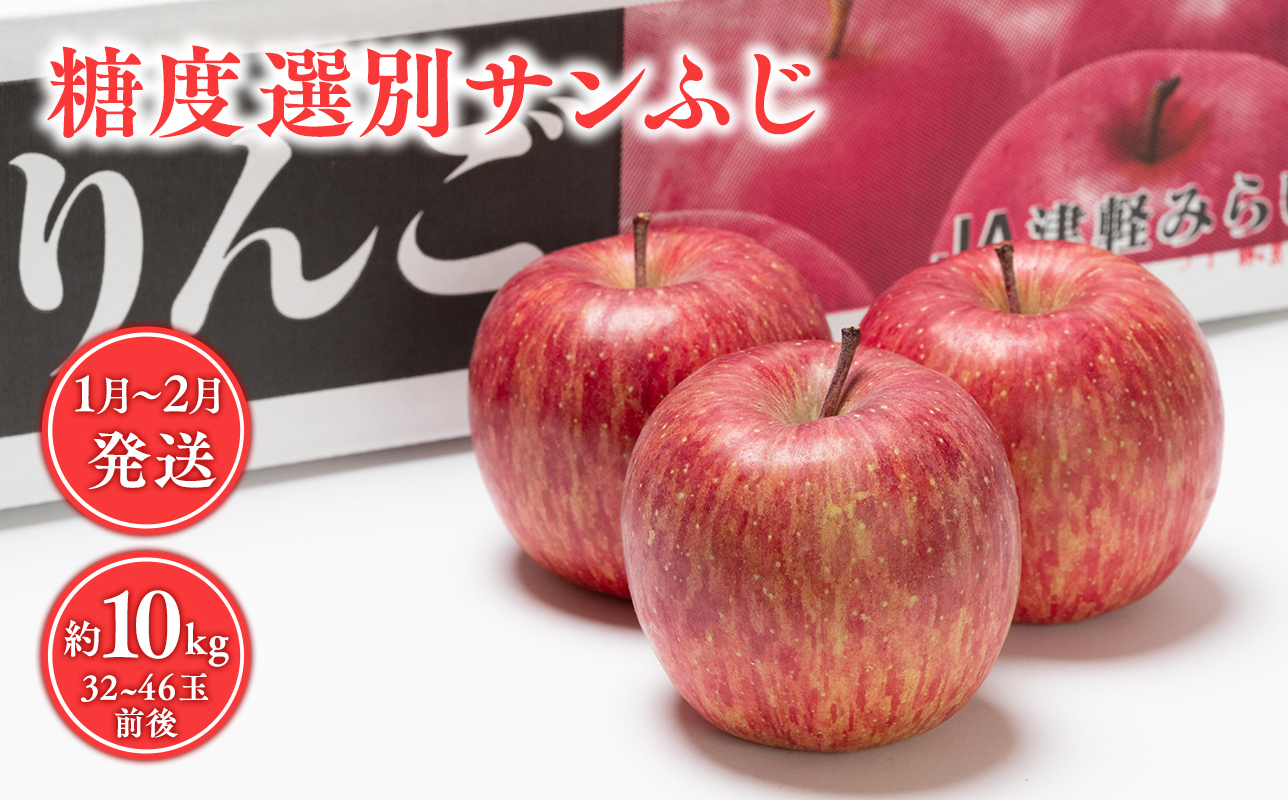 
            年明け 糖度選別サンふじ約10kg 【青森県 平川市 JA津軽みらい 1月・2月】 年明け発送 青森 青森県産 平川 りんご リンゴ 林檎 くだもの 果物 ふじ フルーツ 
          