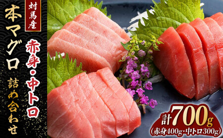 対馬産 本マグロ 700g（赤身400g、中トロ300g） ≪対馬市≫【桐谷商店】 トロの華 対馬 新鮮 マグロ トロ 鮪 刺身 鮮度抜群[WAQ047]