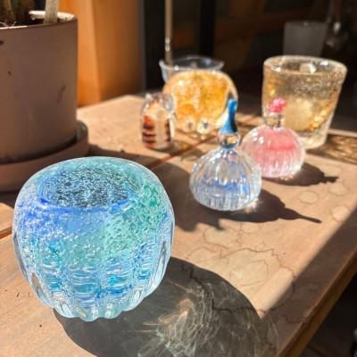 ふるさと納税 西桂町 【日本製】幻想的な癒しの空間づくりにおすすめ!ガラス職人こだわりの逸品_キャンドルホルダー(青色) |  | 02