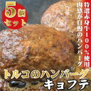 【ふるさと納税】牛100％使用　世界三大料理トルコの本格ハンバーグ5個セット（200gソース入り×5）ギフト　贈答にも / ハンバーグ 牛肉 肉 トルコ料理 惣菜 お惣菜 牛100%