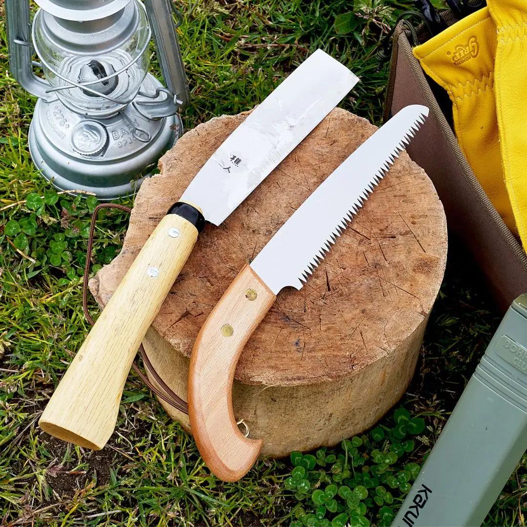 [KAKURI] ナタとノコ サヤ付き 薪割り 焚火 のこぎり キャンプ用品 アウトドア用品 万能【019S028】
