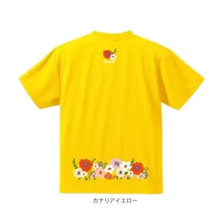 JTTA公認　卓球ユニフォーム【男女兼用(ドライ):Lサイズ】フラワー2　カナリアイエロー【1673831】