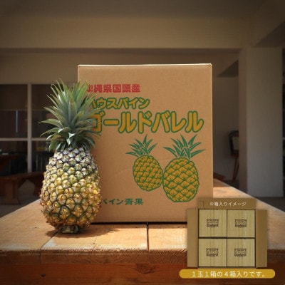 【2025年5月以降順次発送・ハウス栽培】パイナップルの王様 ゴールドバレル4玉【配送不可地域：離島】