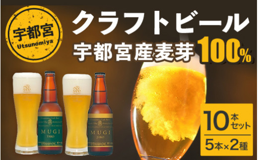 
宇都宮 クラフトビール 宇都宮産麦芽100%コンビ 10本セット(各330ml)【 ビール ギフト 飲み比べ 栃木県 宇都宮市 】※離島への配送不可
