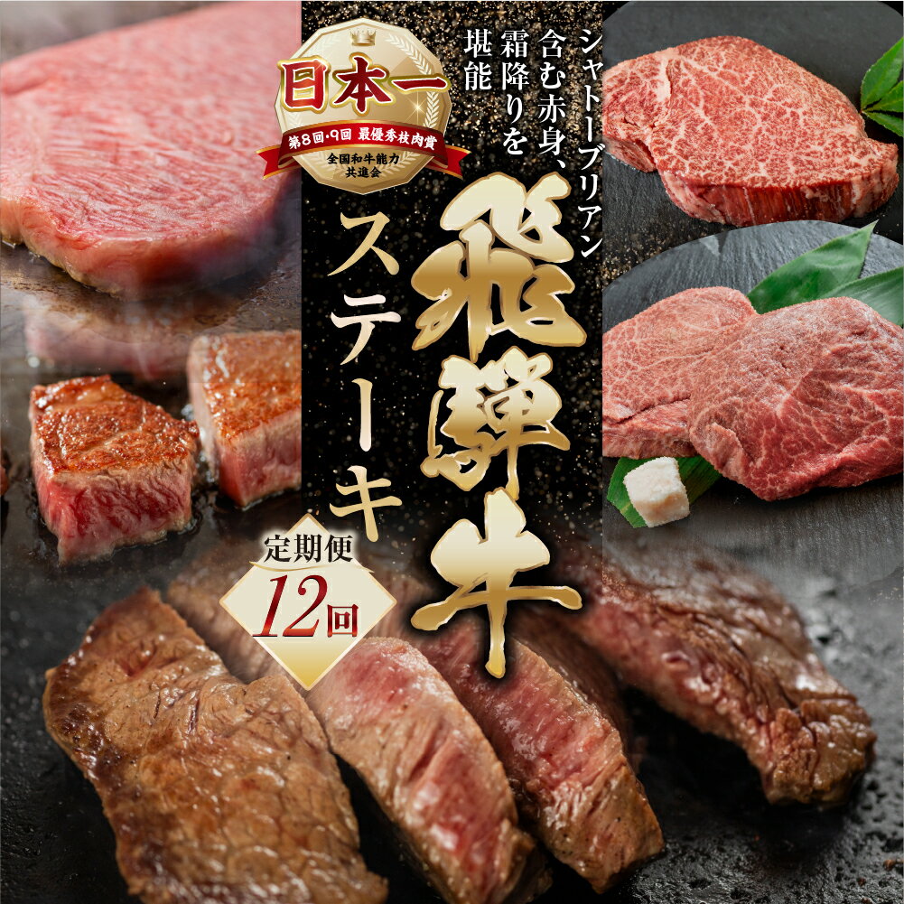 【ふるさと納税】【定期便】A5 飛騨牛 ステーキ定期便 12回 12ヶ月 1年 赤身ステーキ サイコロステーキ サーロインステーキ シャトーブリアンステーキ ヒレステーキ 赤身 霜降り お楽しみ トキノ屋食品 本巣市 定期便 肉 お楽しみ 定期便 牛肉 [mt1835] 300000円 30万円