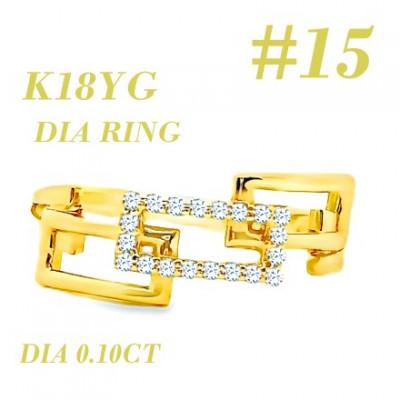 ふるさと納税 笛吹市 K18 チェーンリンクリングDIA0.1CT RADR-6937DI-Y #15