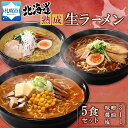 【ふるさと納税】 ラーメン 熟成生ラーメン 計5食セット 味噌 醤油 塩 詰め合わせ 生麺 お取り寄せ らーめん 昼食 夜食 ギフト グルメ プレゼント お土産 ベル食品 山内製麺 送料無料 北海道 札幌市