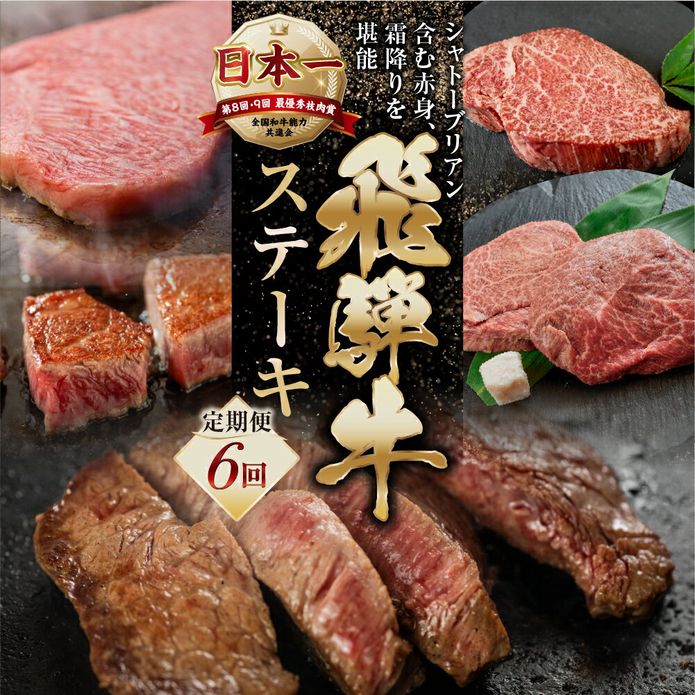 【ふるさと納税】【定期便】A5 飛騨牛 ステーキ定期便 6回 6ヶ月 半年 赤身ステーキ サイコロステーキ サーロインステーキ シャトーブリアンステーキ ヒレステーキ 赤身 霜降り お楽しみ トキノ屋食品 本巣市 定期便 肉 お楽しみ 定期便 牛肉 [mt1834] 200000円 20万円