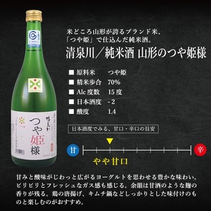 SA1978　6銘柄から選べる純米酒2本セット　※1本目：清泉川山形のつや姫様　2本目：清泉川山形のつや姫様