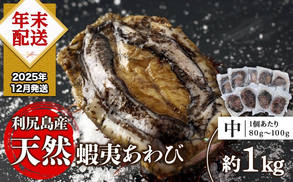 
            【2025年12月発送】利尻島産 天然蝦夷あわび １ｋｇ<中>（80g～100gサイズ）＜利尻漁業協同組合＞
          