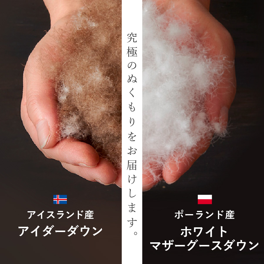 【甲州羽毛本掛けふとん】二層キルトアイダーダウン95%超長綿 ブルー (シングル) 羽毛布団