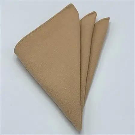 クラバットユキジ製　デニムポケットチーフ(濃ベージュレントイエロー)_装飾品・工芸品  服飾小物 _【1084663】