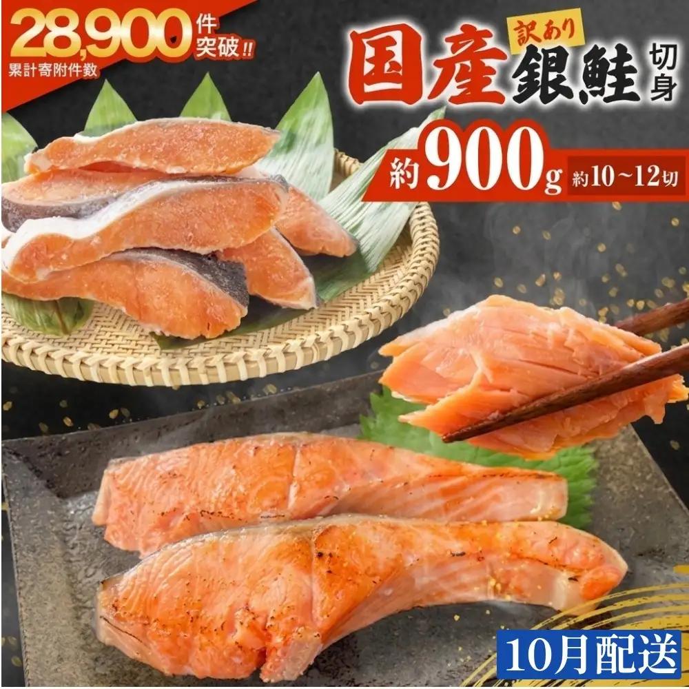 【10月配送】 訳あり 国産 銀鮭 定塩切身 0.9kg [宮城県 石巻市] サケ しゃけ 魚 鮭
