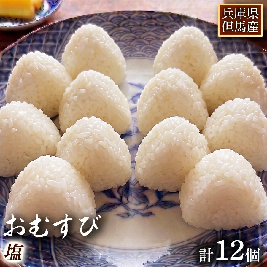 【ふるさと納税】＜選べる定期便＞”農薬不使用栽培米” 「塩おむすび」 1回あたり12個 1ヶ月毎 3回 6回 12回 お米 米 ごはん ご飯 おにぎり 惣菜 おやつ 朝食 お弁当 冷凍 兵庫県産 国産 兵庫県 新温泉町 送料無料