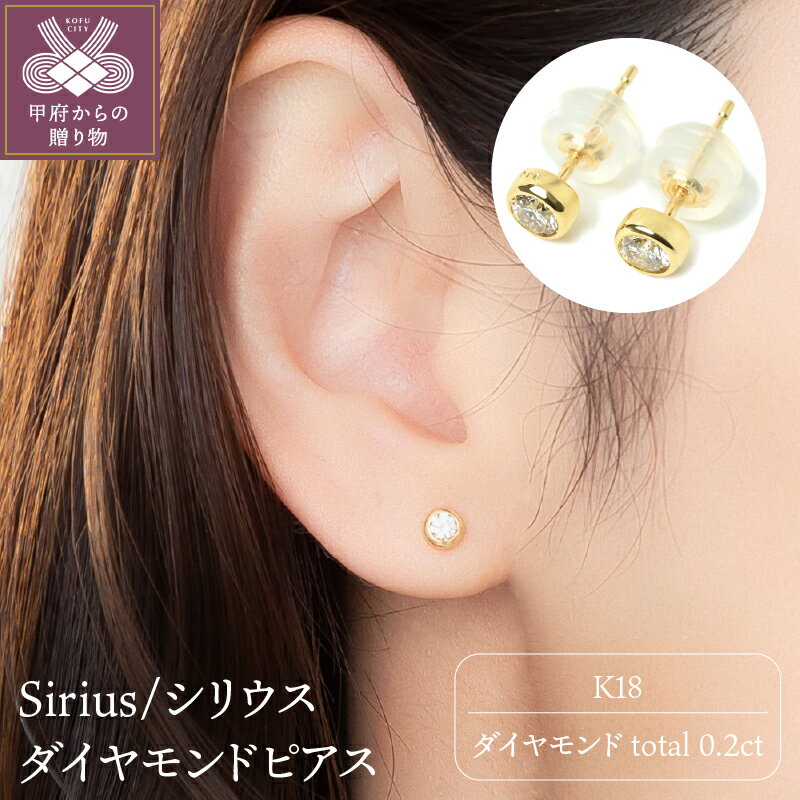 【ふるさと納税】＜ 甲府ジュエリー ＞ ピアス K18 ダイヤモンド アクセサリー シンプル レディース メンズ ギフト プレゼント 誕生日 ジュエリーケース付 保証書付 鑑別書 k107-022