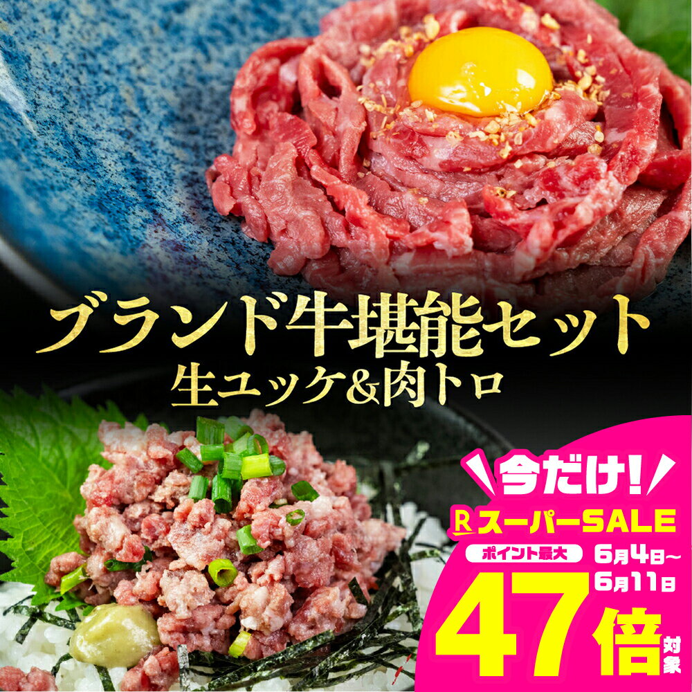 【ふるさと納税】 和牛ユッケ＆肉トロ 生食牛肉セット（源氏和牛ユッケ / 段戸山高原牛肉トロ）タレ付 冷凍 生食認定工場 安全 鮮度 牛肉 お肉 小分け 冷凍 黒毛和牛 生食用 希少 セット 詰め合わせ 簡単調理 おつまみ つまみ 愛知県 豊橋市10000円 1万円