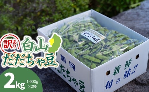 【令和8年産先行予約】【訳あり】白山だだちゃ豆　2kg（1kg × 2袋）　長五郎
