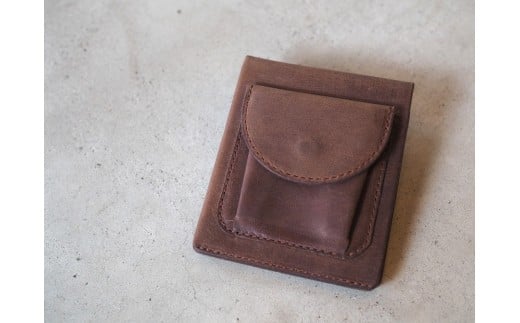 うすい牛革財布「skinny」ふるさと納税限定「TSU ZU KUコースター」