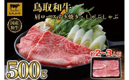 【4か月定期便】鳥取和牛肩ロースすき焼きしゃぶしゃぶ用500g 373