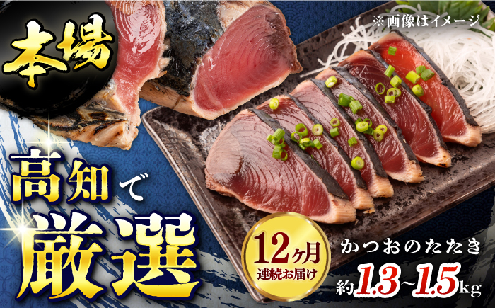 【12回定期便】満腹!かつおのたたき 約1.3kg~1.5kg 総計約15.6kg〜18kg 【株式会社 四国健商】 [ATAF