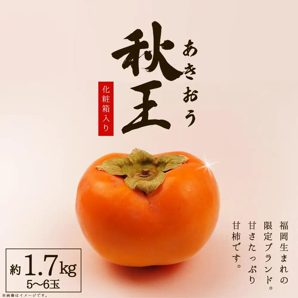 福岡県産 柿 秋王 約1.7kg (5～6玉)化粧箱入り 3W16