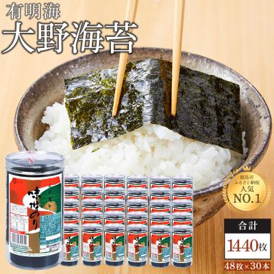 ふるさと納税 徳島市 海苔 乾物 大野海苔 1440枚 ( 48枚 × 30本 )【 AN003】