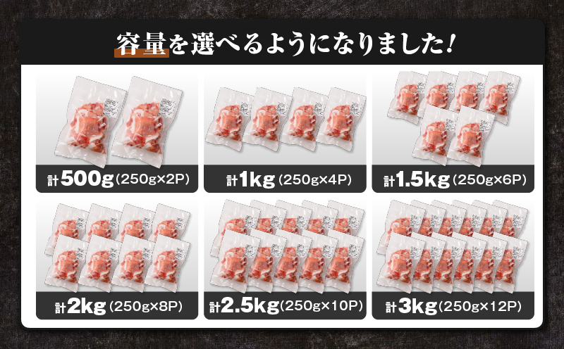 【数量限定】鹿児島県産 黒豚切り落とし 2.5kg　K025-001_05