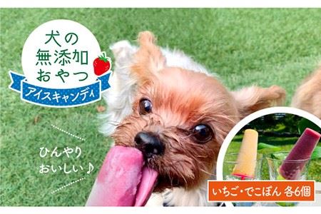 犬の無添加おやつ☆お砂糖不使用アイスキャンディいちご＆でこぽん ワンちゃん おやつ 夏 アイス キャンディー フルーツ イチゴ デコポン 吉野ヶ里町/わんこin食堂