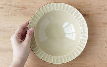 【波佐見焼】SHINOGI 7寸パスタ皿 2点セット 黄瀬戸【studio wani】[MB59]