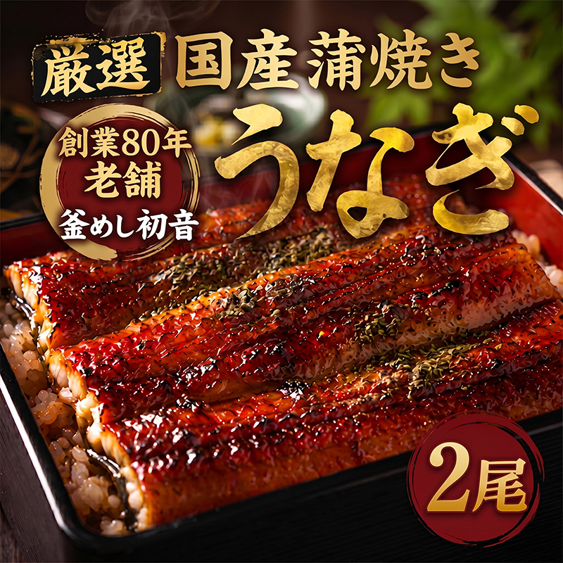 ７０年つぎ足しの秘伝のたれ！初音の厳選高知県産うなぎ蒲焼き２尾 ＿ 国産 ウナギ 鰻 うなぎ 蒲焼き 秘伝のタレ 土用の丑の日 配送可 簡単調理 かばやき ひつまぶし [hn093]