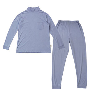 moun　プルオーバー　メンズパジャマ　綿モダール　日本製　Mサイズ　Lサイズ（ブルー） Mサイズ