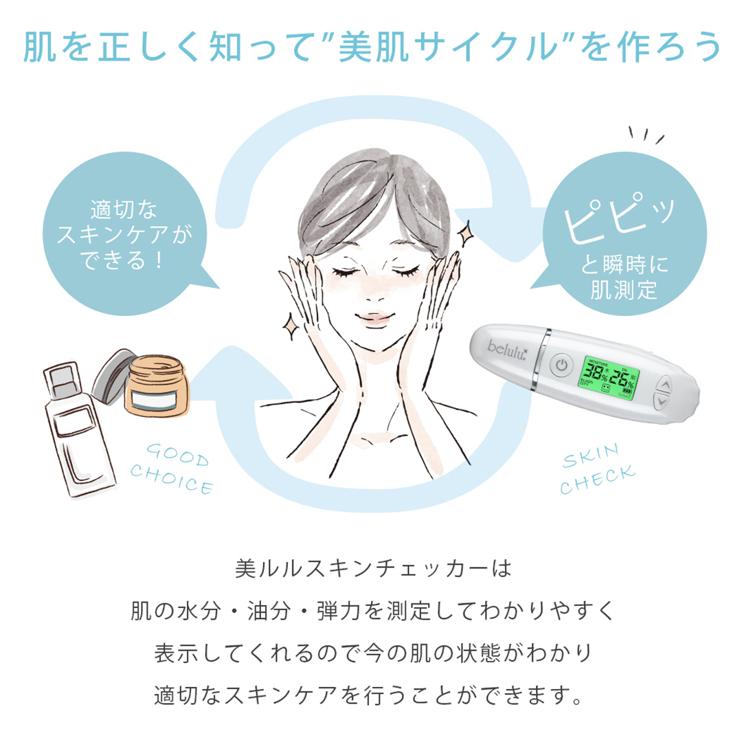 美ルル スキンチェッカー USB ＜ belulu Skin Checker USB ＞ スキンチェッカースキンチェッカー 肌水分チェッカー 水分 油分 リニューアル ギフト 肌質 ハリ 弾力 [DD