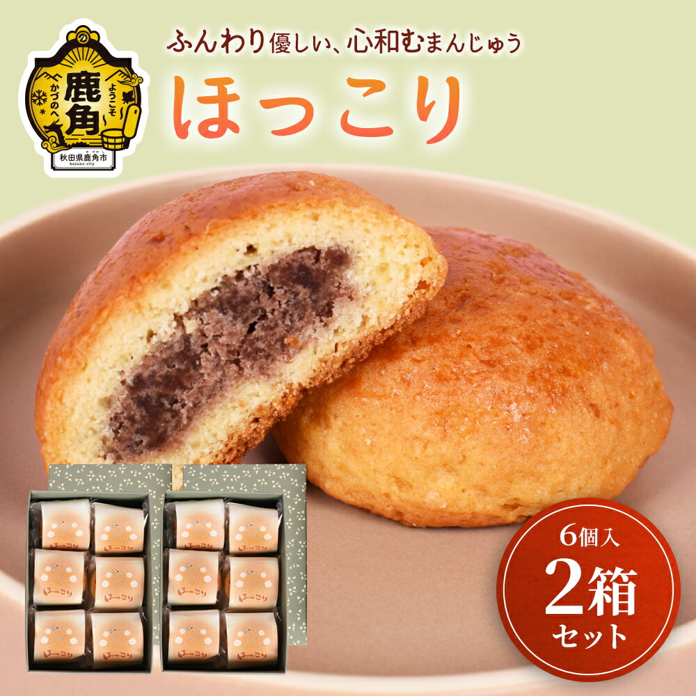 【ふるさと納税】「ほっこり」6個入×2箱セット 菓子工房 こだわり スイーツ 饅頭 まんじゅう お菓子 あんこ 小豆 ギフト 故郷 秋田 あきた 鹿角市 鹿角 送料無料 【芳徳庵】