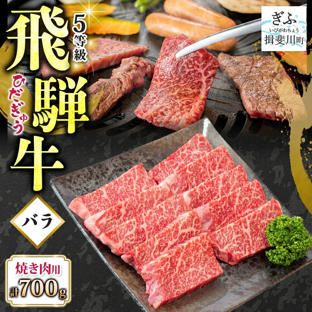 【ふるさと納税】飛騨牛 バラ焼肉用 700g 国産牛 牛 牛肉 ビーフ 日本産 ブランド牛 和牛 お肉 霜降り 霜降り肉 旨味 甘み ジューシー 柔らか 丼 グリル 本格的 おもてなし お取り寄せ ご当地 送料無料 岐阜県 揖斐川町