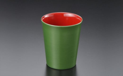 
輪島塗　iroカップ　緑内洗朱
