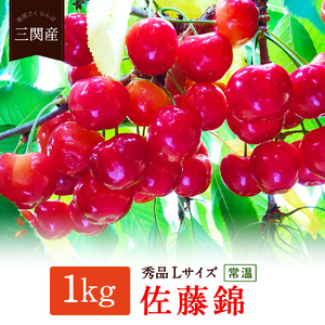 三関産さくらんぼ「佐藤錦」1kg 秀L さくらんぼ 秋田県産 小分け さくらんぼ 佐藤錦 さくらんぼ バラ詰め さくらんぼ フルーツ さくらんぼ[B84-7801]