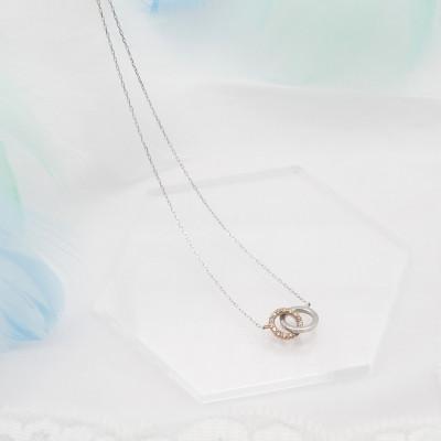 ふるさと納税 昭和町 PT900/K18PG/PT850 0.07ct ダイヤモンドネックレス HH-019743 |  | 02