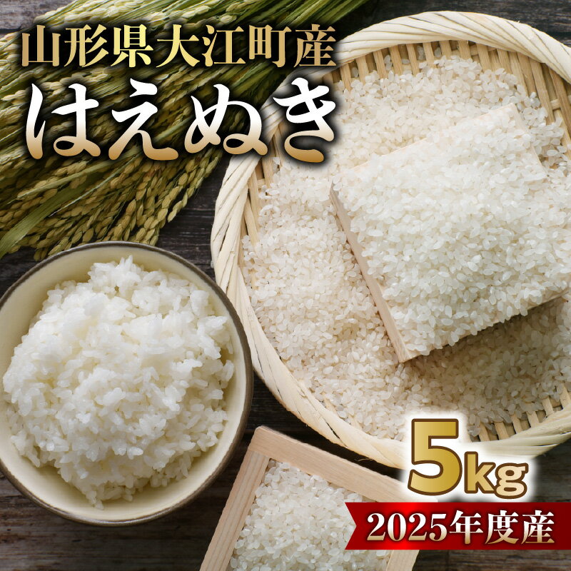 【ふるさと納税】山形県大江町産 はえぬき5kg【2025年度産米】 山形県 大江町 はえぬき 5キロ 2025年度産米 お米 コメ ご飯