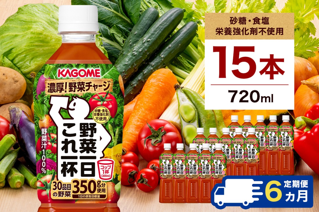 ns111-030 【定期便6ヵ月】カゴメ 野菜一日これ一杯 720ml 15本