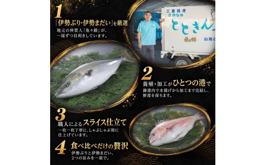 （冷凍）【１月第４週発送】伊勢ぶり 伊勢まだい しゃぶしゃぶ セット 食べ比べ 選べる配送月 約200g ／ 2人前 3人前 鰤 ブリ 真鯛 鯛 タイ ひろめ付 冷凍 年内配送 年末 お取り寄せ 海鮮
