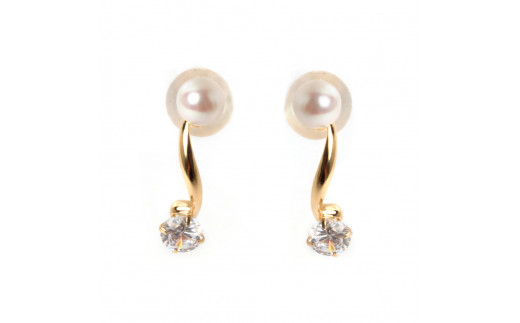 1537　K18あこや本真珠ピアス　Sライン　　K18 イエローゴールド あこや真珠 ピアス 伊勢志摩 アクセサリー ジュエリー フォーマル カジュアル ギフト 伊勢市 18金 Sライン プチ