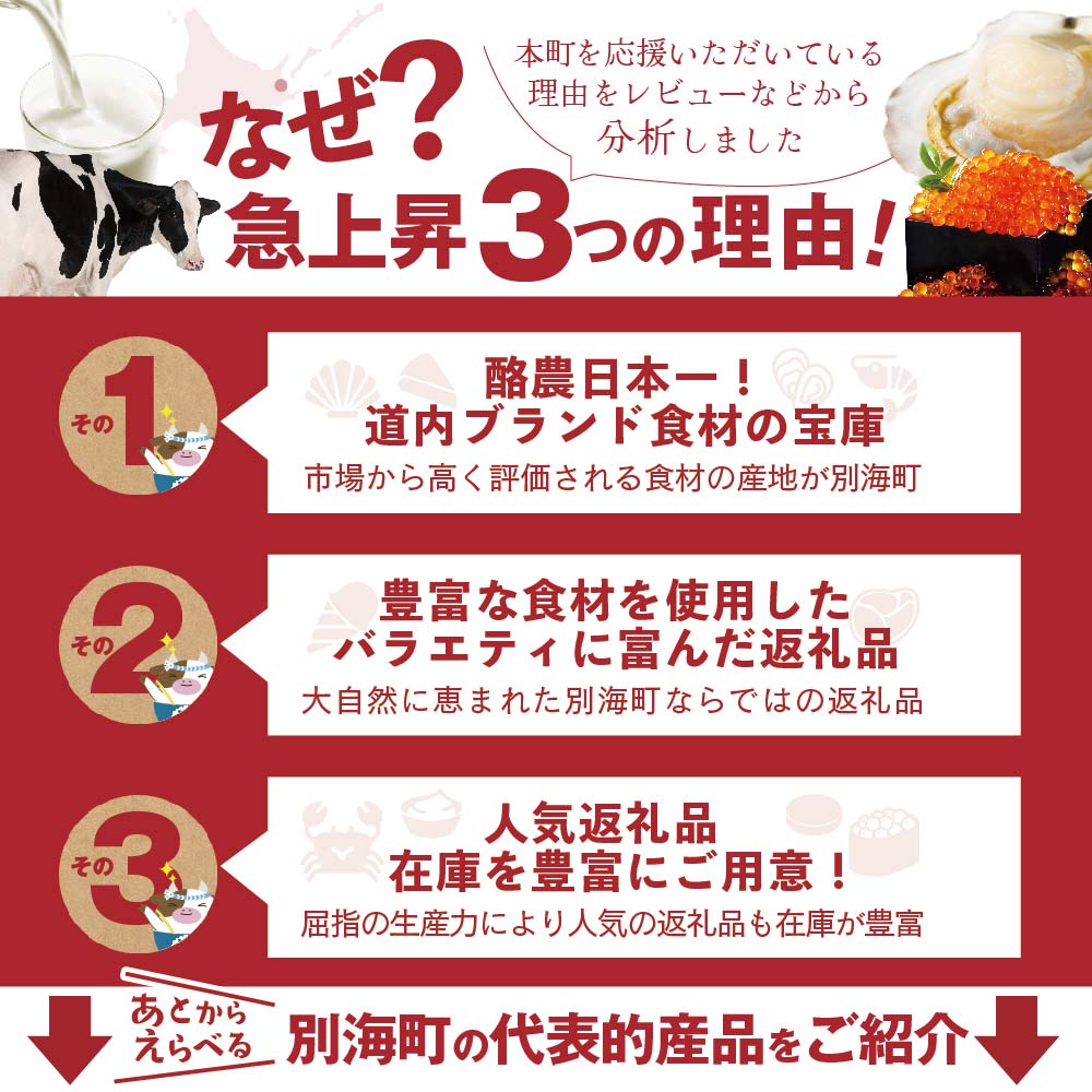 【ゆっくり選べるカタログ】あとからセレクト【ふるさとギフト】 寄附10万円相当 あとから選べる！ ギフト いくら ほたて 海鮮 牛肉 別海町 ケーキ アイス【be146-0811】_イメージ5