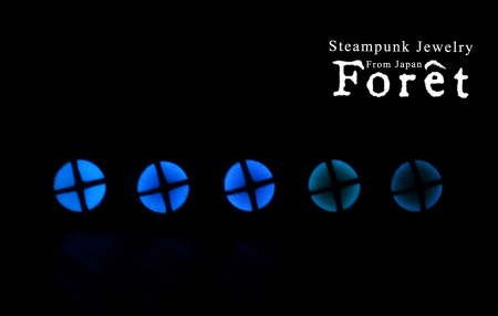 Steampunk スチームパンク 船舶ライト ピアス 【オレンジ】 ジュエリー