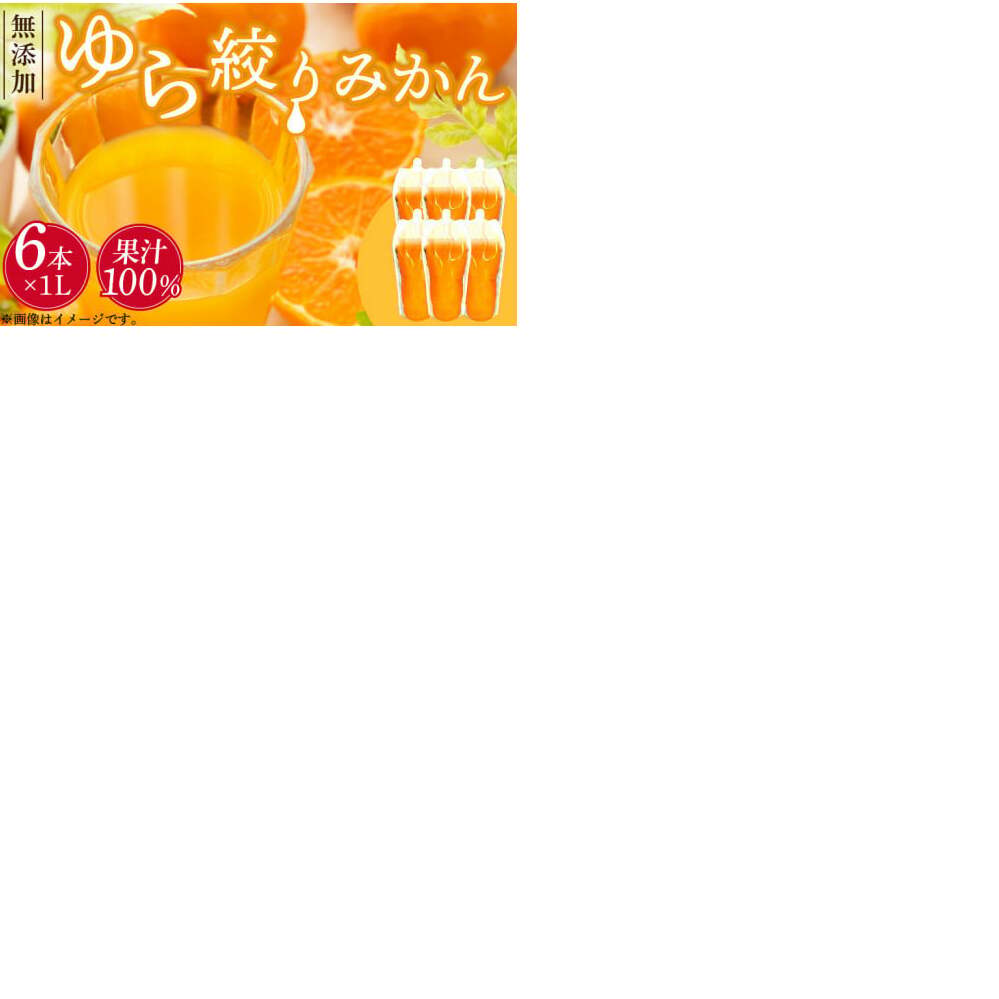 DG6009_みかんジュース 1L×6本「ゆら絞りみかん 無添加」
