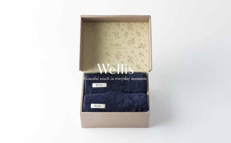 
                  Wellis【極上の肌心地】フェイスタオル2枚　ギフトセット　ネイビー（009_5042_03）
                