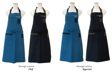 THE TABLIER（ザ・タブリエ）George cuisine×SEWING TAKEUCHI エプロン Chef 墨黒