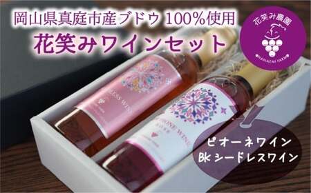 花笑み農園のワイン2本セット『ピオーネワイン＆BKシードレスワイン』WpWbワイン 【hana090-01】