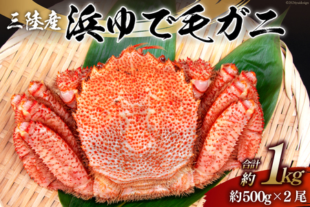 【期間限定発送】かに 三陸産浜ゆで毛ガニ 約500g×2 計1kg [村東商店 宮城県 気仙沼市 20564161] 魚介類 海鮮 三陸産 三陸 カニ 蟹 毛ガニ 毛がに 毛蟹 ボイル 浜茹で 浜ゆで ごちそう 冷蔵