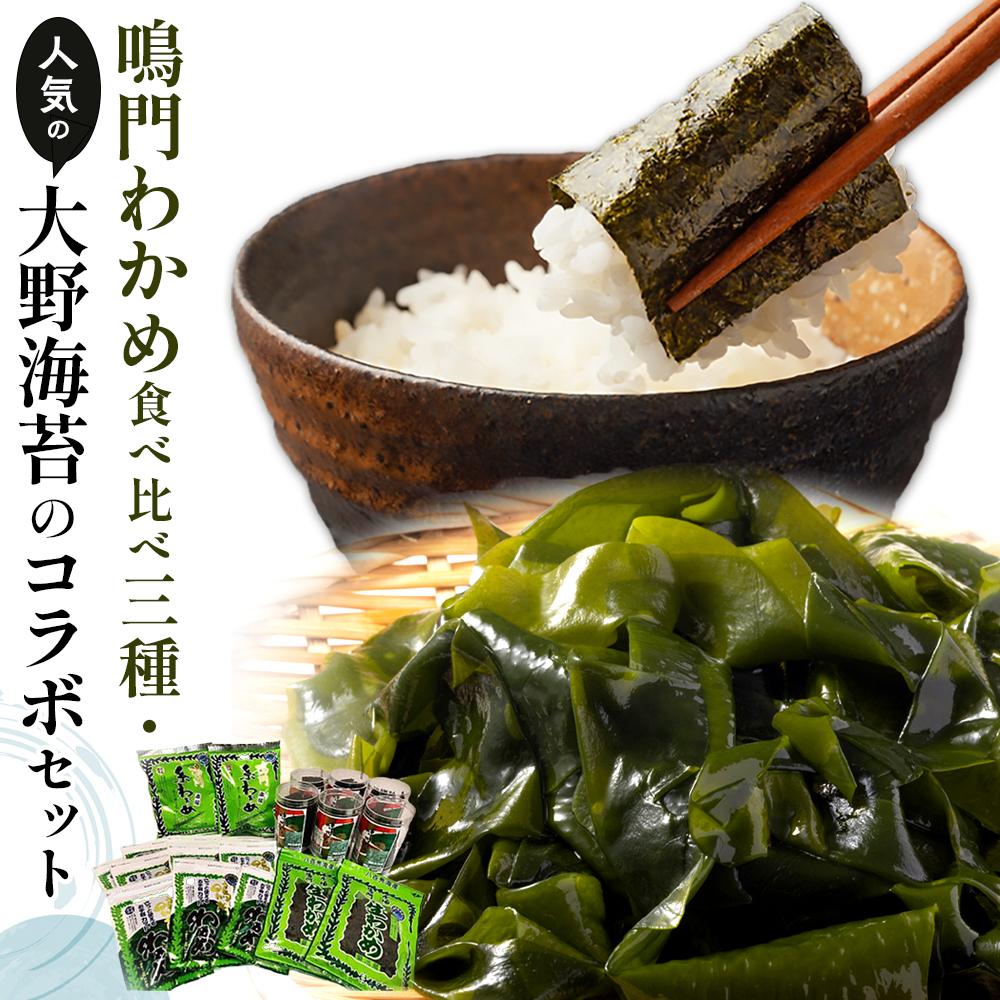 【ふるさと納税】鳴門わかめ 食べ比べ カットわかめ 10g×10 糸わかめ 10g×2 生わかめ 145g×2 大野海苔 6本 | 鳴門わかめ わかめ 国産 水産 海産 詰め合わせ 詰合せ 小分け 保存食 味噌汁 みそ汁 酢の物 サラダ 簡単調理 手軽 人気 おすすめ 送料無料 海の幸 徳島